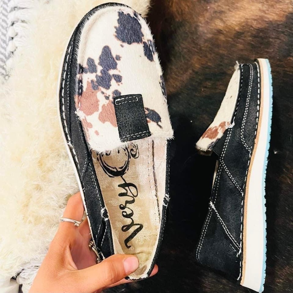 Cow Print Loafers